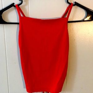 Red Lace Up Back Urban Outfitters Crop Tank